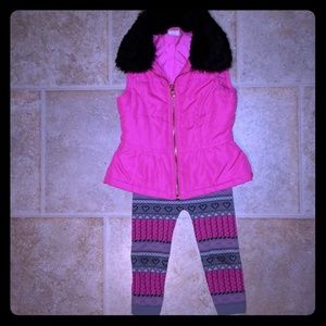 Pink vest and legging set.